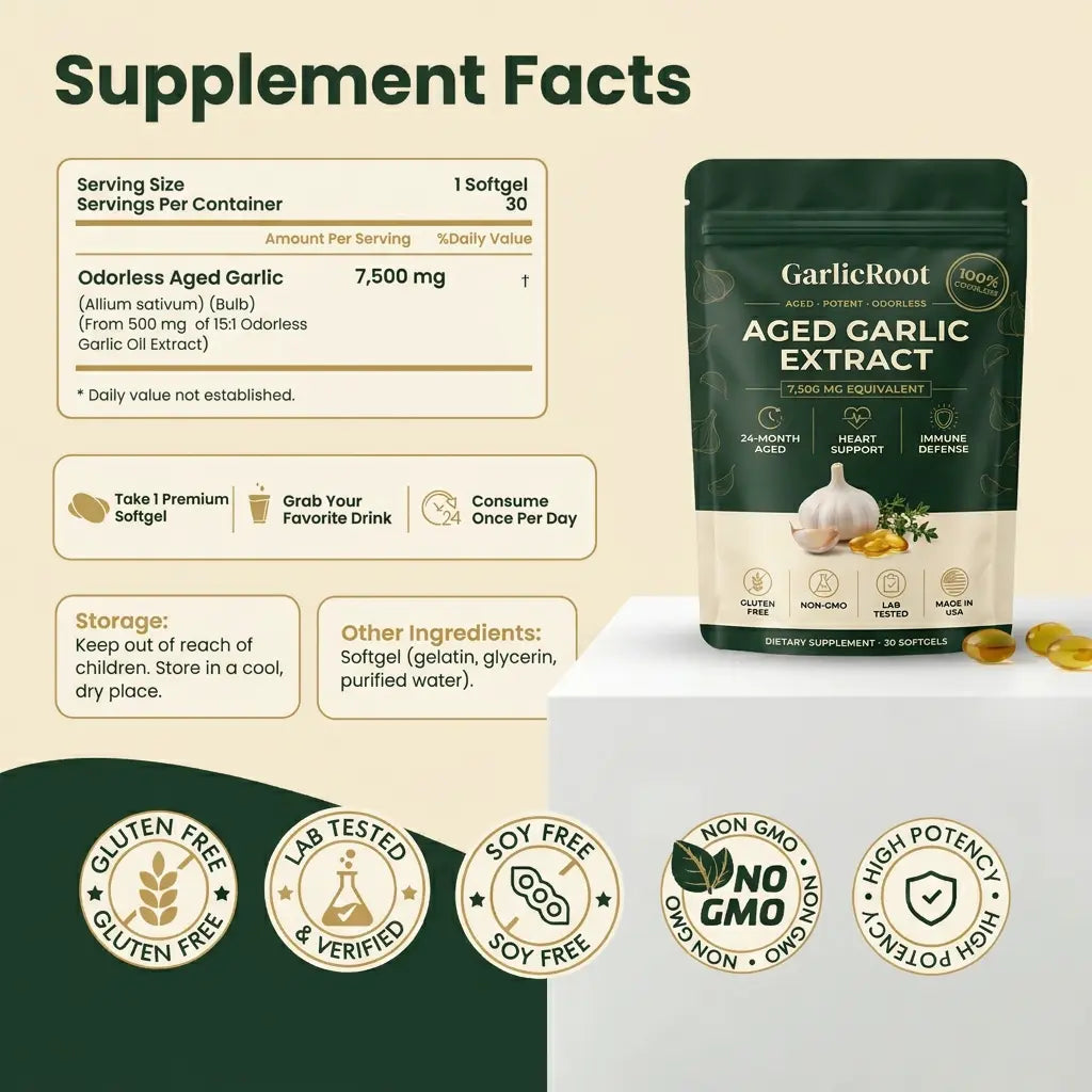 Aged Garlic Extract - 7500mg Odorless Softgels